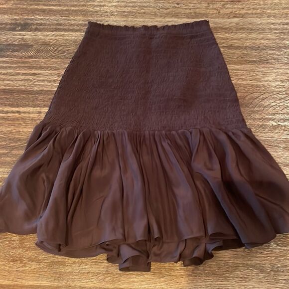 Alc taryn smocked mini skirt brown new no tags - Picture 5 of 8